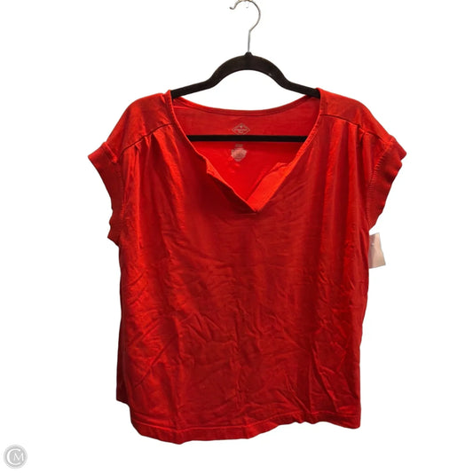 Top Short Sleeve Basic By St Johns Bay In Red, Size: L