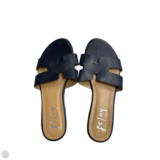 Sandals Flats By Clothes Mentor In Navy, Size: 10