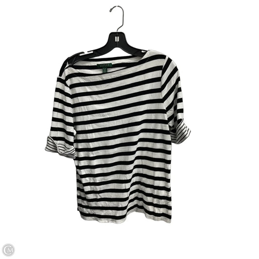 Top Short Sleeve By Lauren By Ralph Lauren In Striped Pattern, Size: Xl