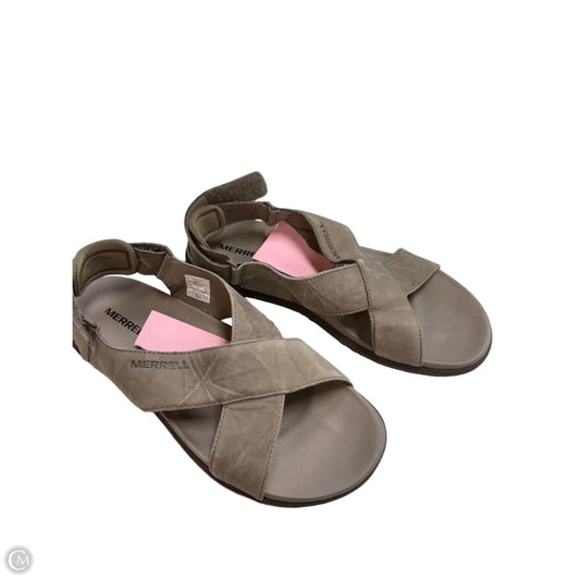 Sandals Flats By Merrell In Taupe, Size: 8