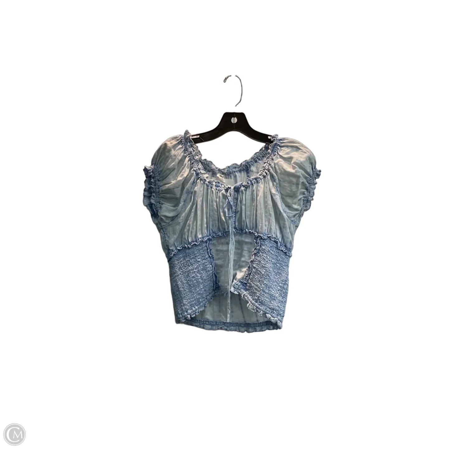 Top Short Sleeve By Kimichi Blue In Blue, Size: L