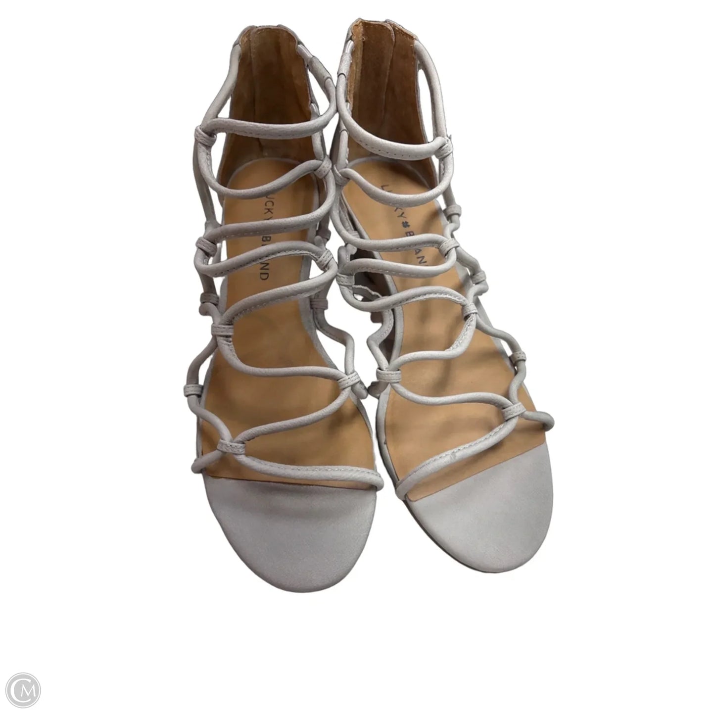 Sandals Heels Wedge By Lucky Brand In Grey, Size: 8