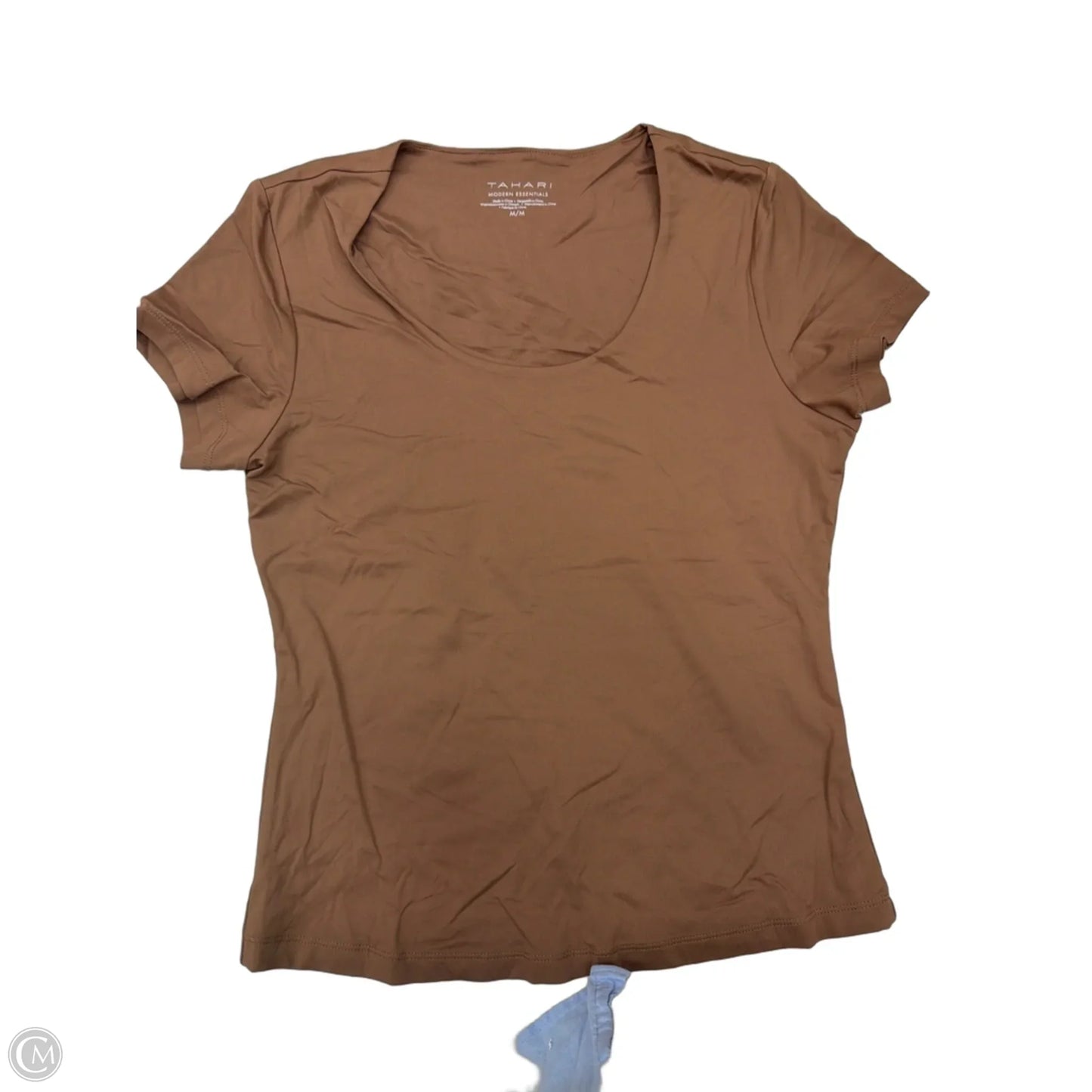 Top Short Sleeve Basic By Tahari In Brown, Size: M
