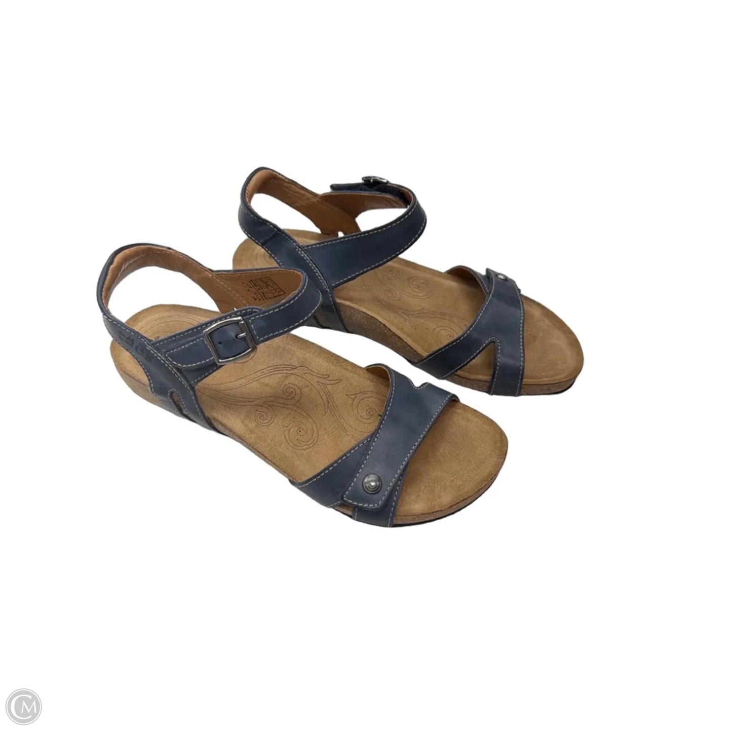 Sandals Heels Wedge By Taos In Blue, Size: 7.5