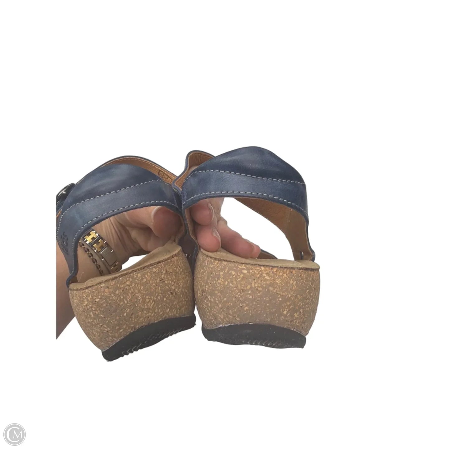 Sandals Heels Wedge By Taos In Blue, Size: 7.5