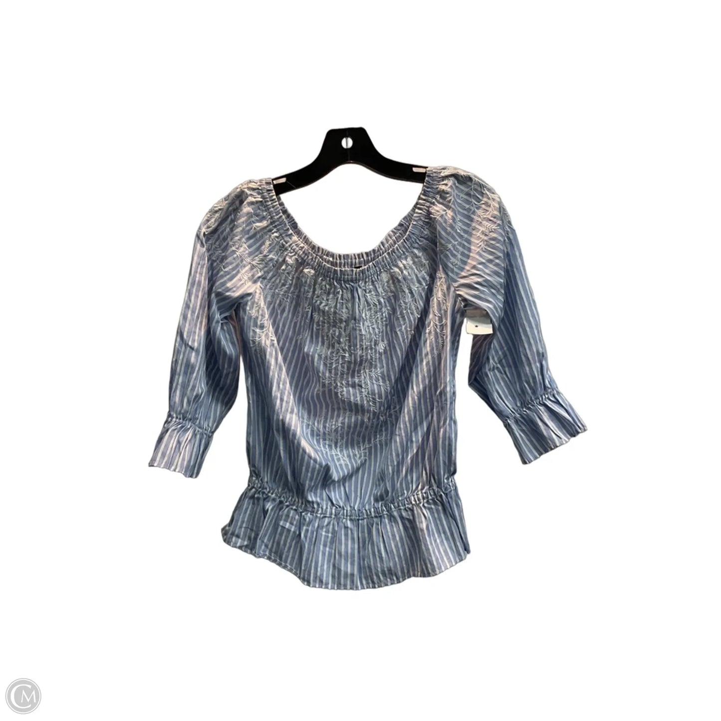 Blouse 3/4 Sleeve By White House Black Market In Blue, Size: M