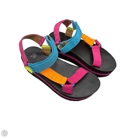 Sandals Heels Platform By Wild Fable In Multi-colored, Size: 9