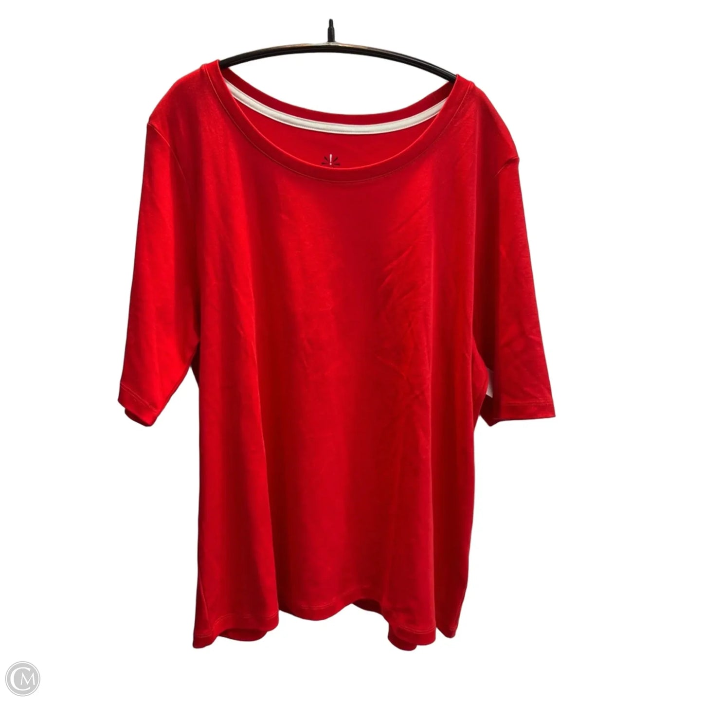 Top Short Sleeve Basic By Isaac Mizrahi Live Qvc In Red, Size: Xl