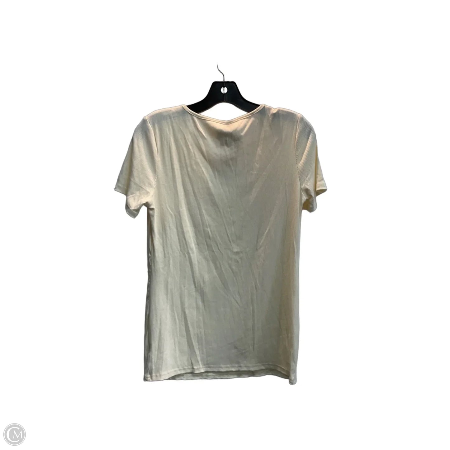 Top Short Sleeve Basic By Clothes Mentor In Cream, Size: M