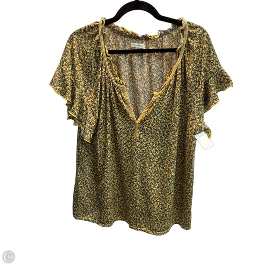 Top Short Sleeve By Max Studio In Yellow, Size: 1x