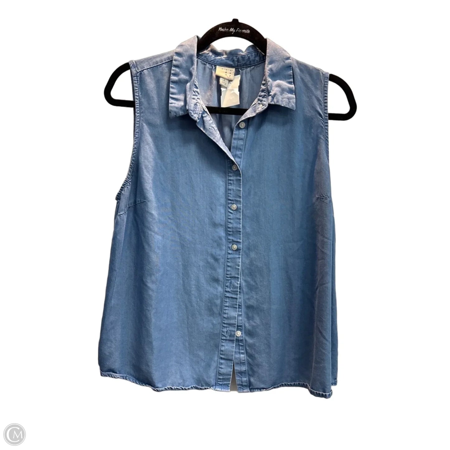 Top Sleeveless By A New Day In Blue, Size: L
