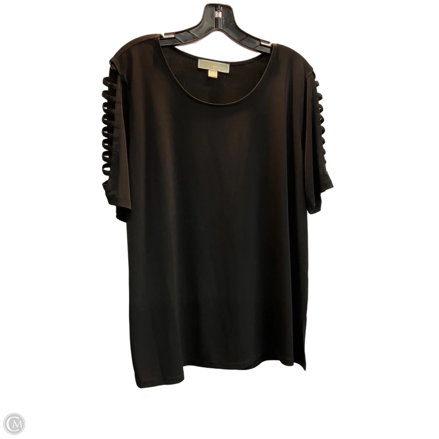 Top Short Sleeve By Michael By Michael Kors In Black, Size: 1x
