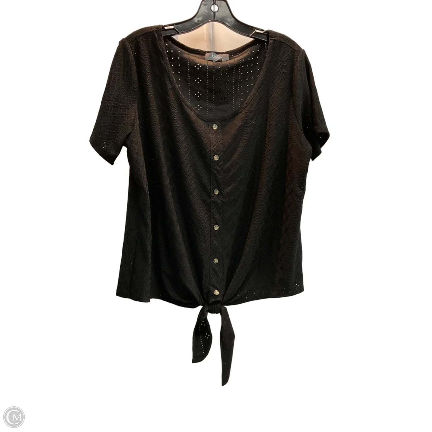 Top Short Sleeve Basic By Belldini In Black, Size: L