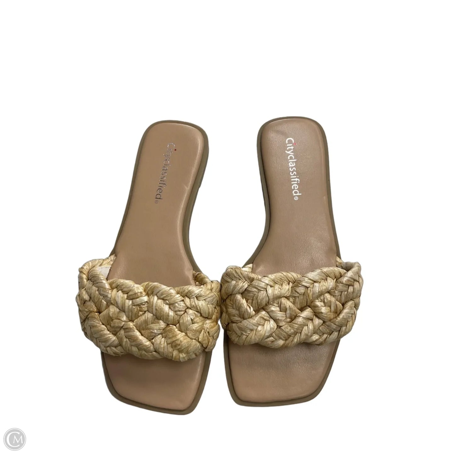 Sandals Flip Flops By City Classified In Tan, Size: 6.5