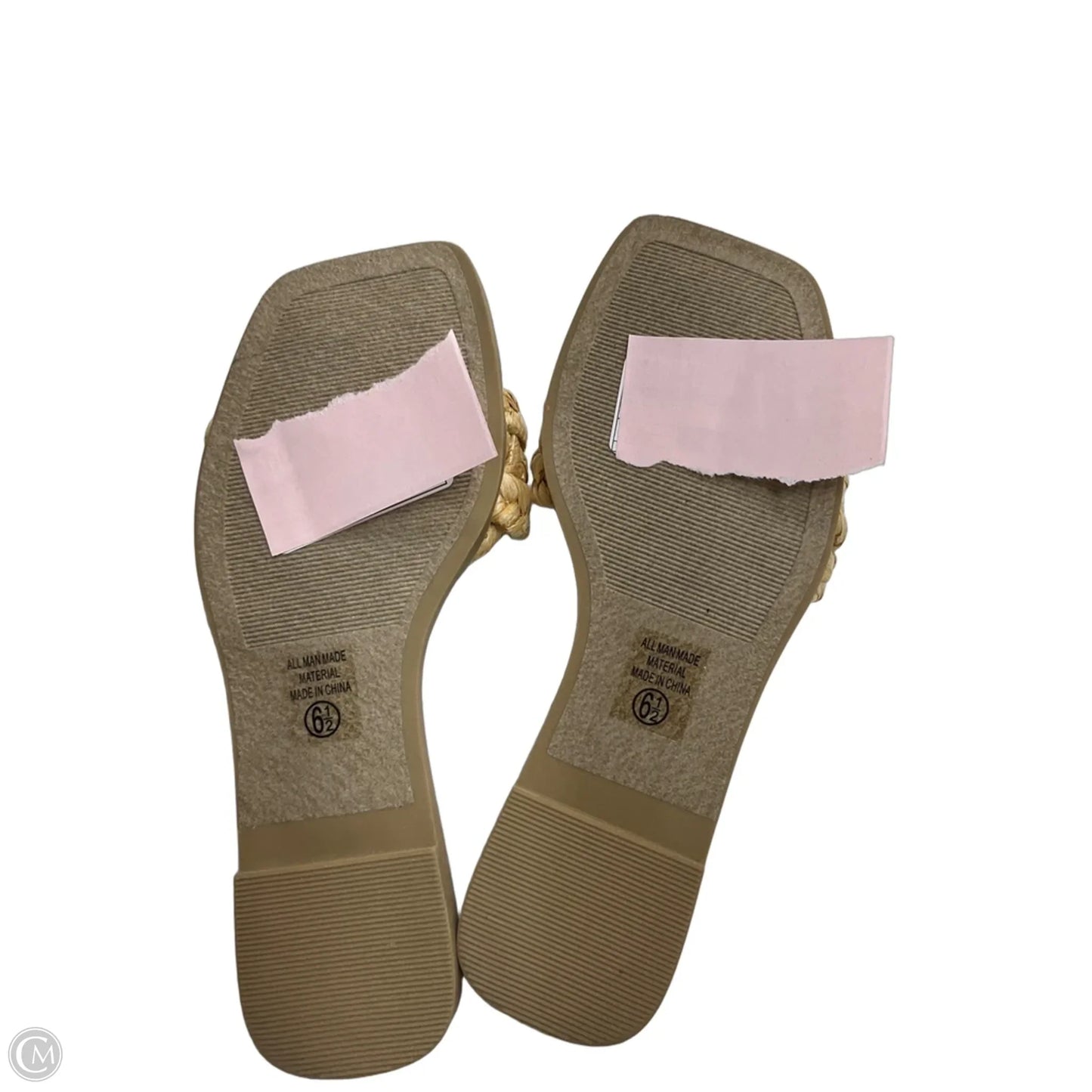 Sandals Flip Flops By City Classified In Tan, Size: 6.5