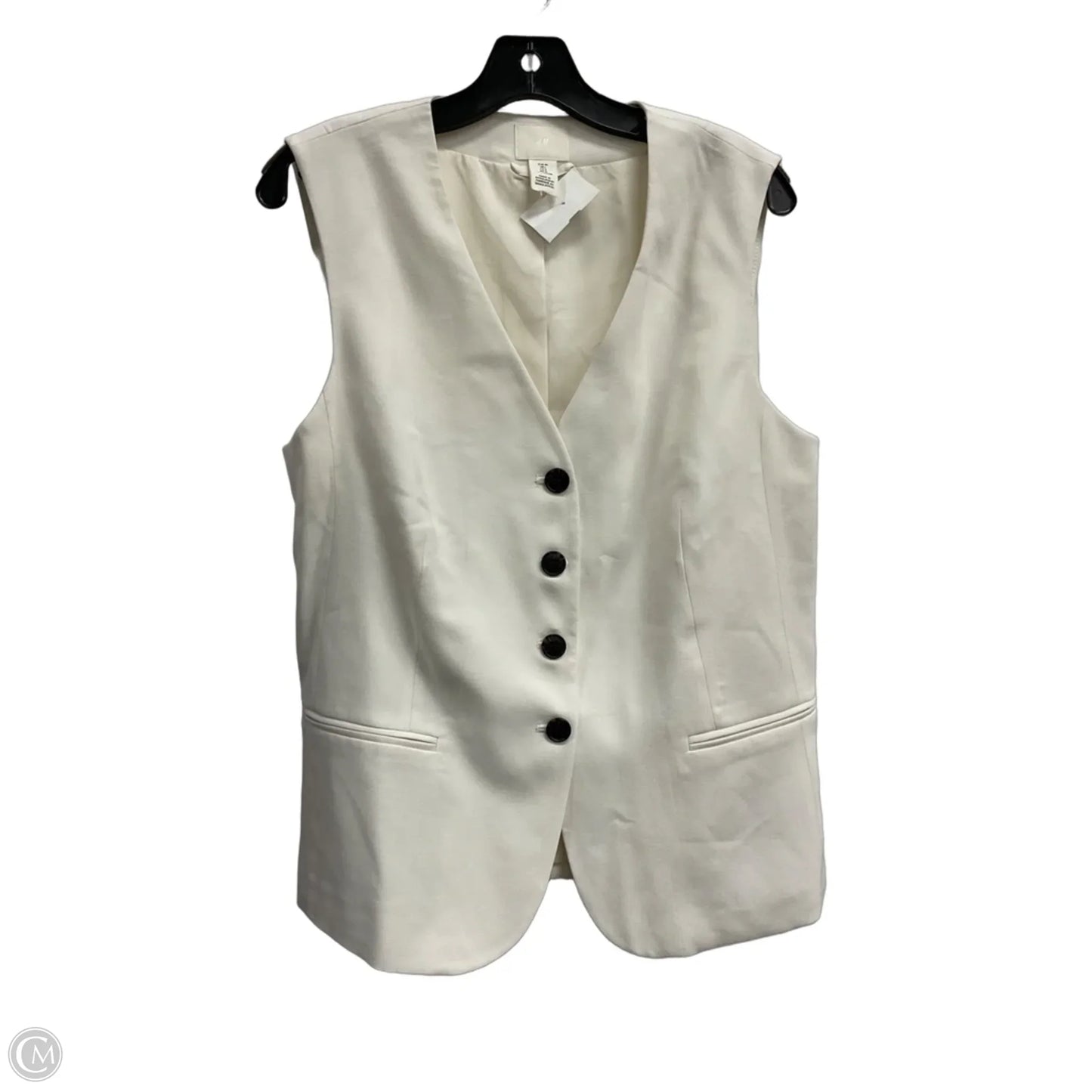 Top Sleeveless By H&m In White, Size: L