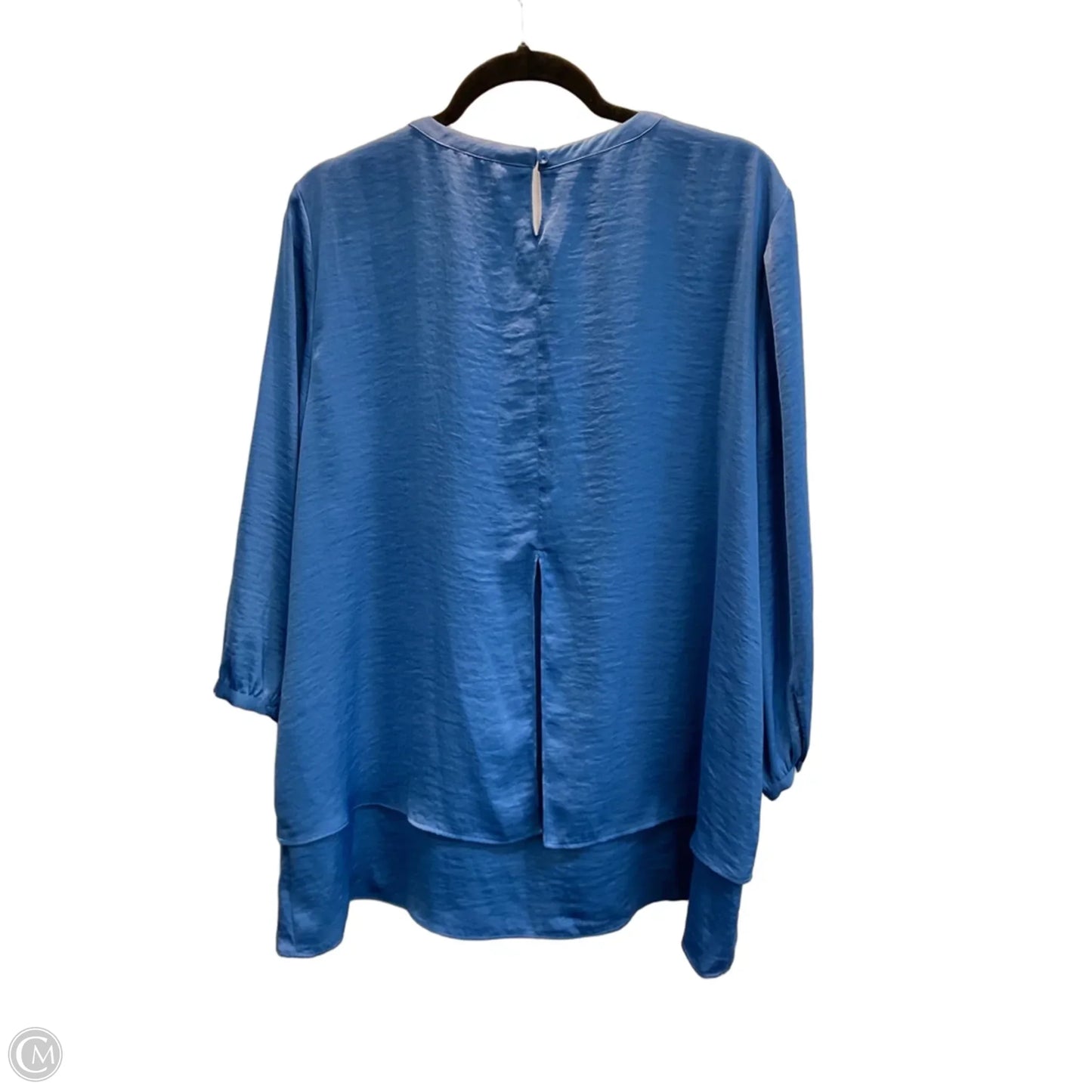 Blouse 3/4 Sleeve By Chicos In Blue, Size: Xl