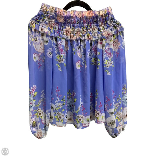 Blouse Long Sleeve By White House Black Market In Floral Print, Size: Xs