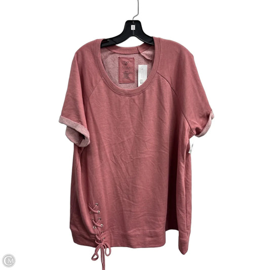 Top Short Sleeve By Livi Active In Pink, Size: 3x