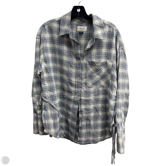 Top Long Sleeve By American Eagle In Plaid Pattern, Size: S