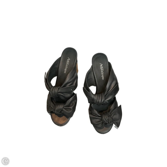Sandals Heels Block By Clothes Mentor In Black, Size: 8