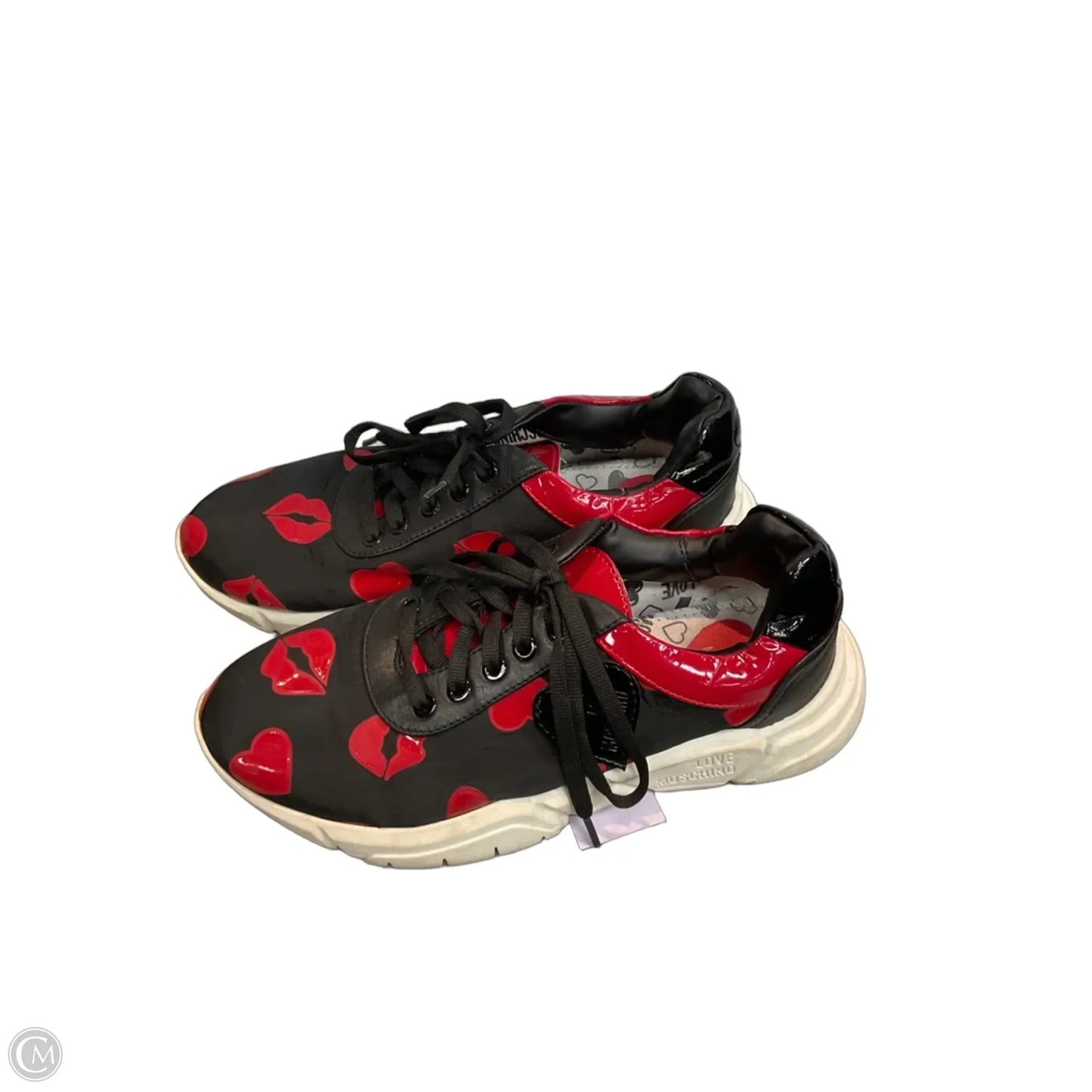 Shoes Sneakers By Love Moschino In Black & Red, Size: 8