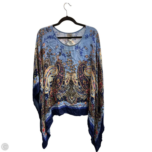 Poncho By Chicos In Blue, Size: Osfm