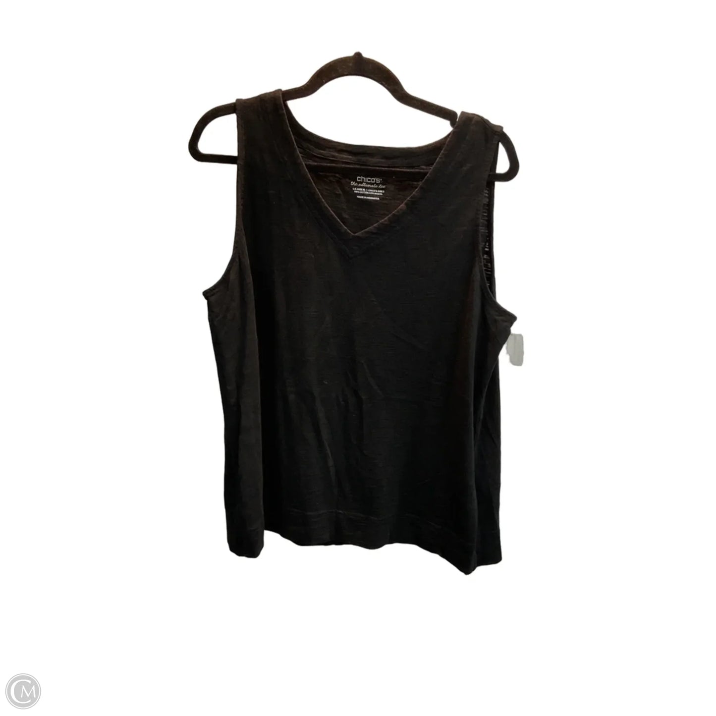 Top Sleeveless By Chicos In Black, Size: Xl