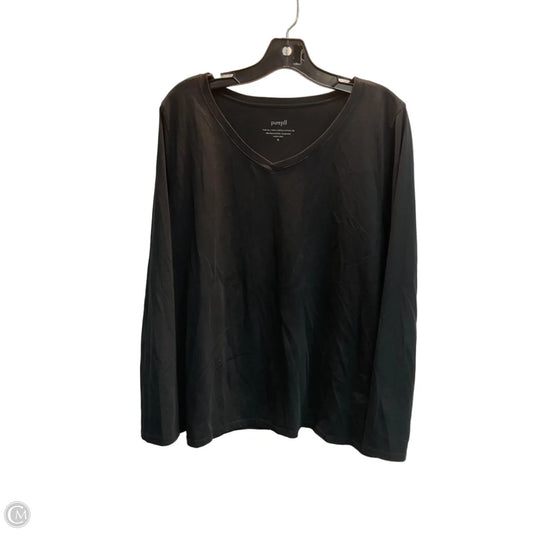 Top Long Sleeve Basic By Pure Jill In Black, Size: Xl