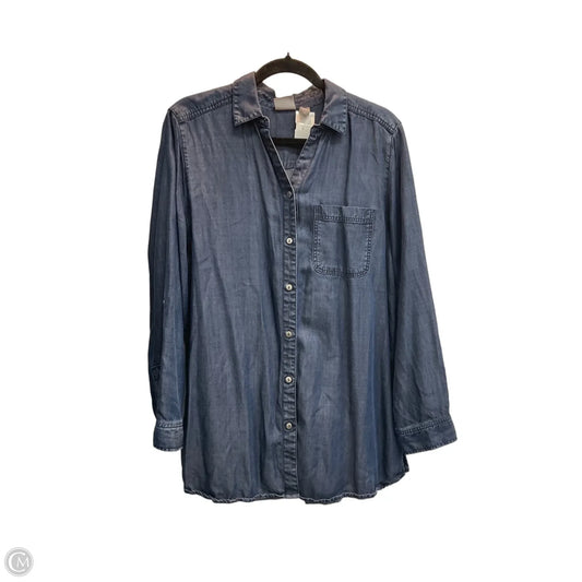 Top Long Sleeve By Chicos In Blue, Size: L