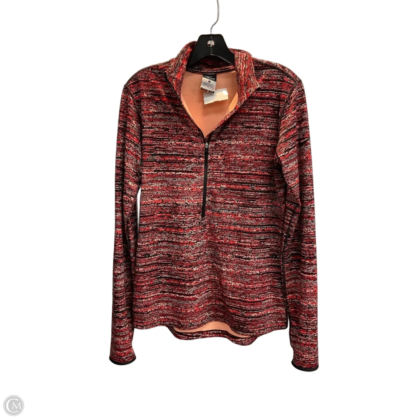 Athletic Top Long Sleeve Collar By Nike In Red, Size: L