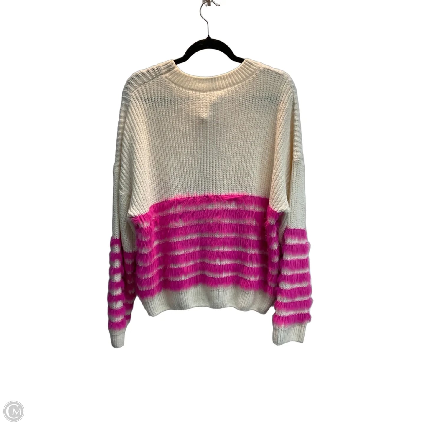Sweater By Eesome In Pink & White, Size: M