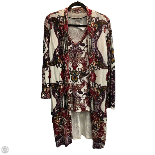 Sweater 2pc By Chicos In Paisley Print, Size: M