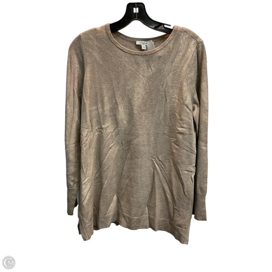Top Long Sleeve By Chicos In Taupe, Size: M