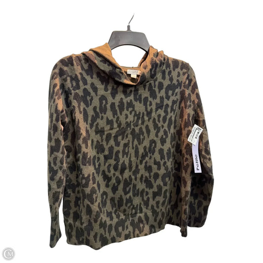 Sweatshirt Hoodie By J. Jill In Leopard Print, Size: Xsp