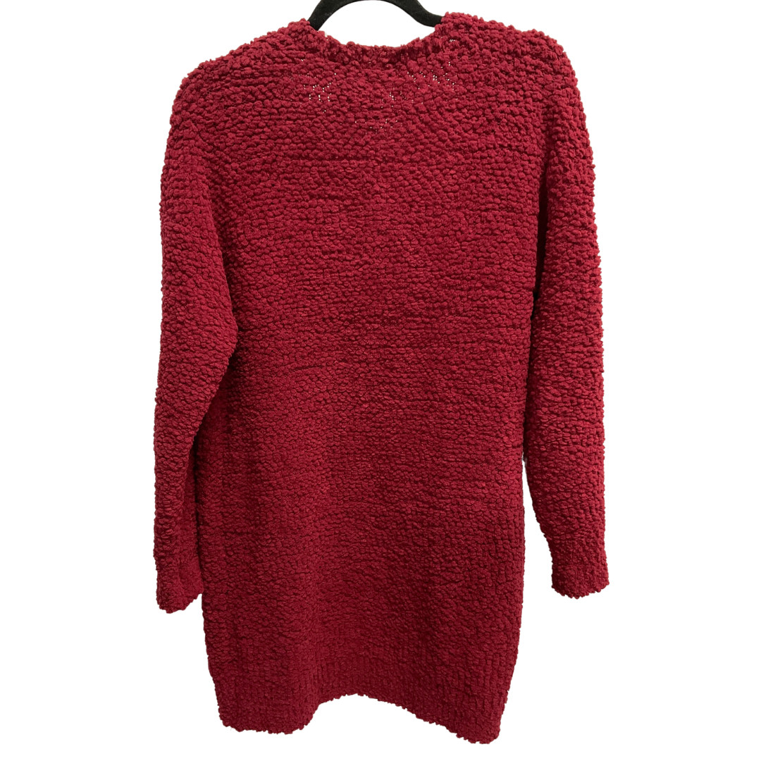 Sweater Cardigan By Clothes Mentor In Red, Size: L