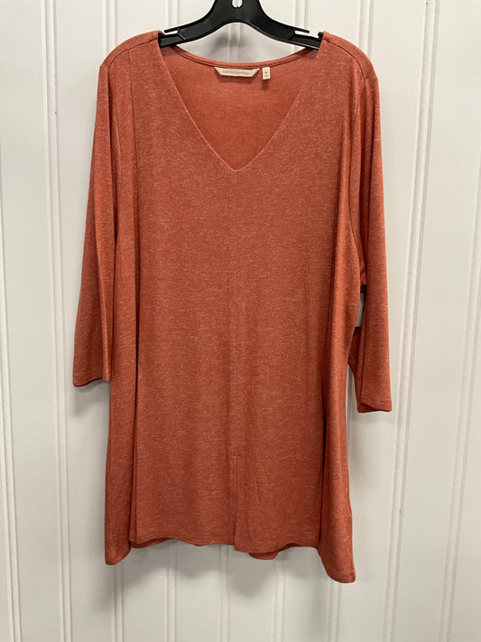 Tunic 3/4 Sleeve By Soft Surroundings In Orange, Size: 2x