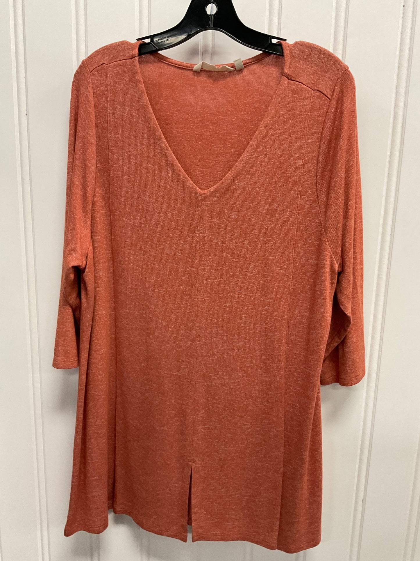 Tunic 3/4 Sleeve By Soft Surroundings In Orange, Size: 1x