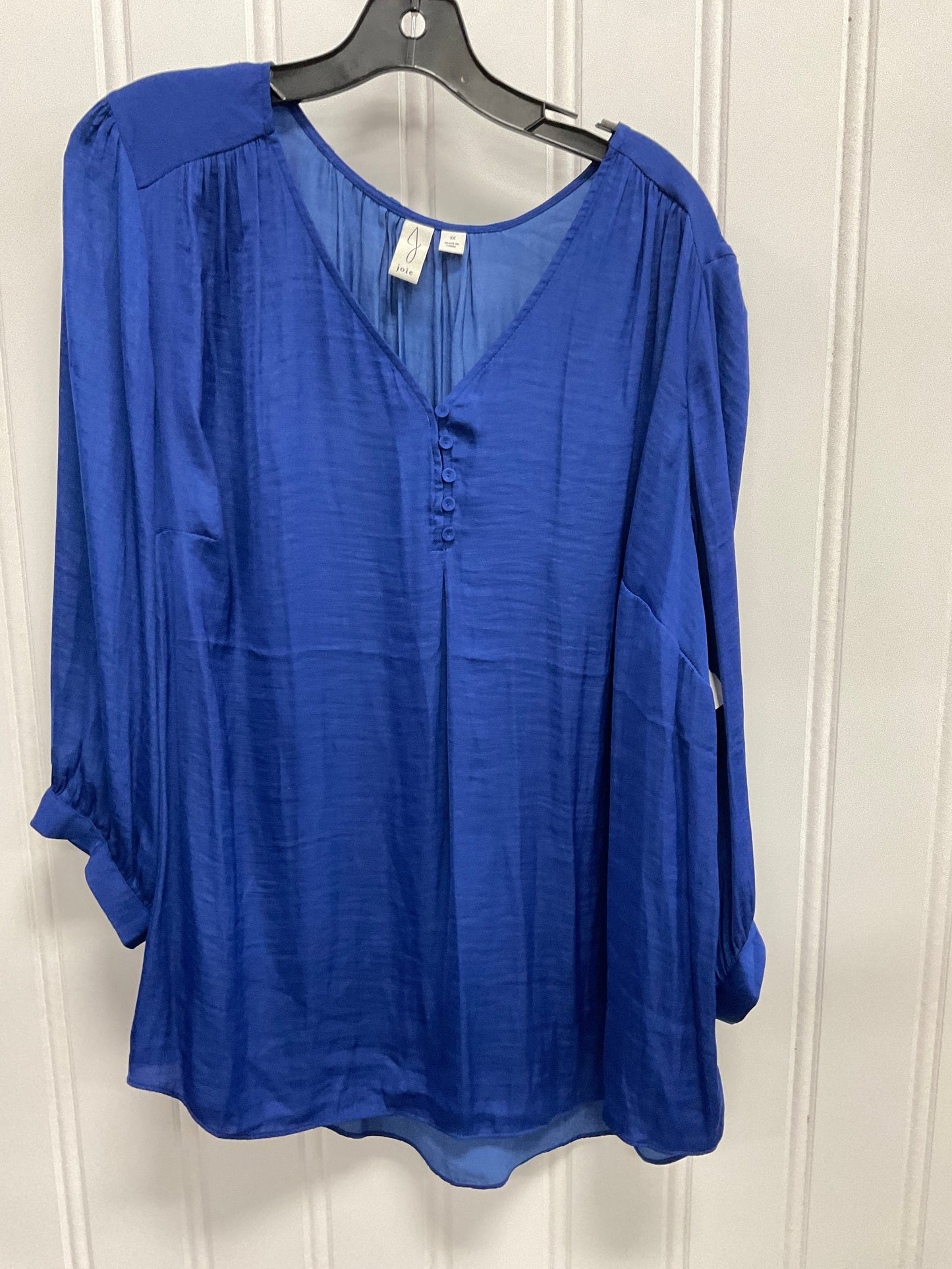 Top 3/4 Sleeve By Joie In Blue, Size: 1x