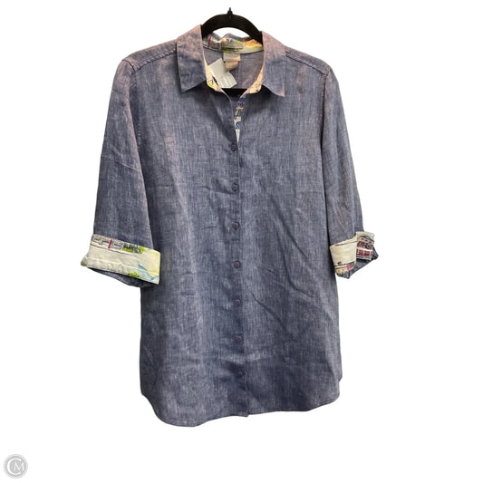 Top 3/4 Sleeve By Chicos In Blue, Size: M