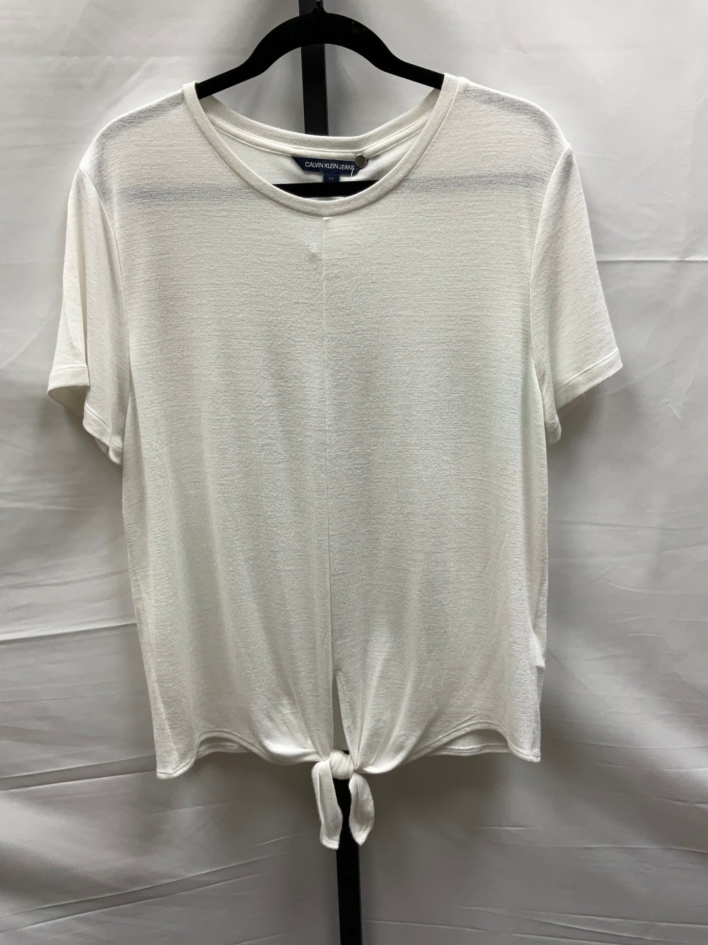 White Top Short Sleeve Calvin Klein, Size L