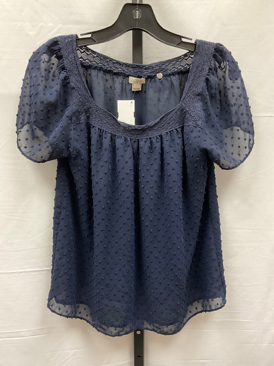 Navy Top Short Sleeve J. Crew, Size M