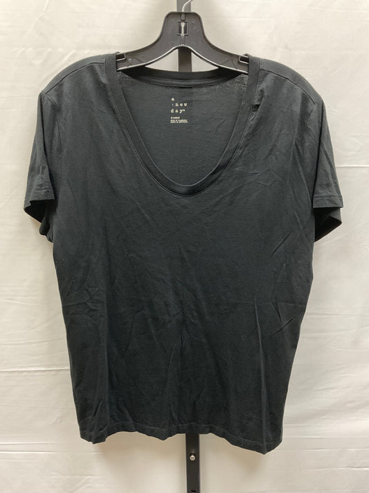 Black Top Short Sleeve Basic A New Day, Size Xl