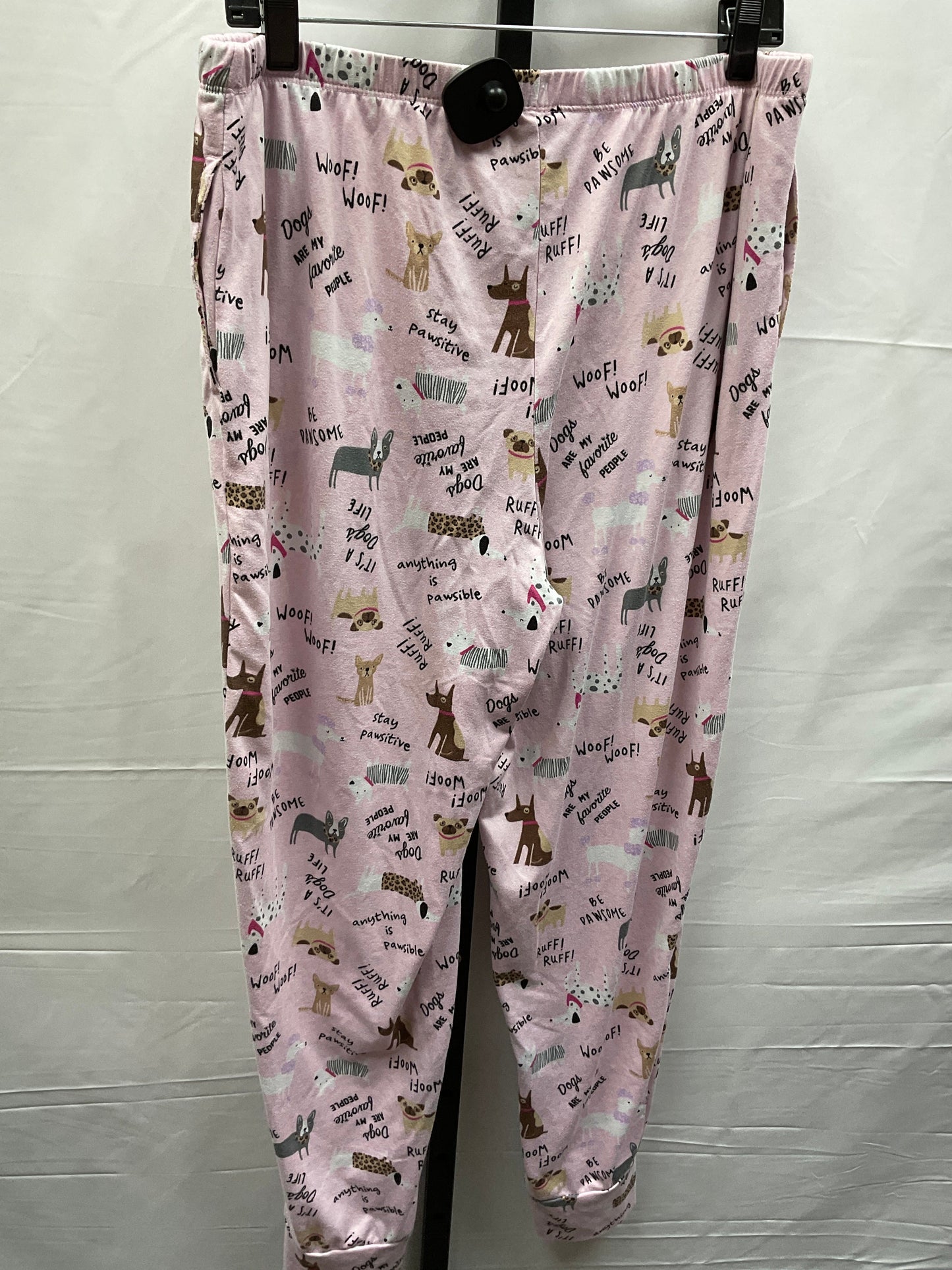 Black & Pink Pajamas 2pc Joyspun, Size Xl