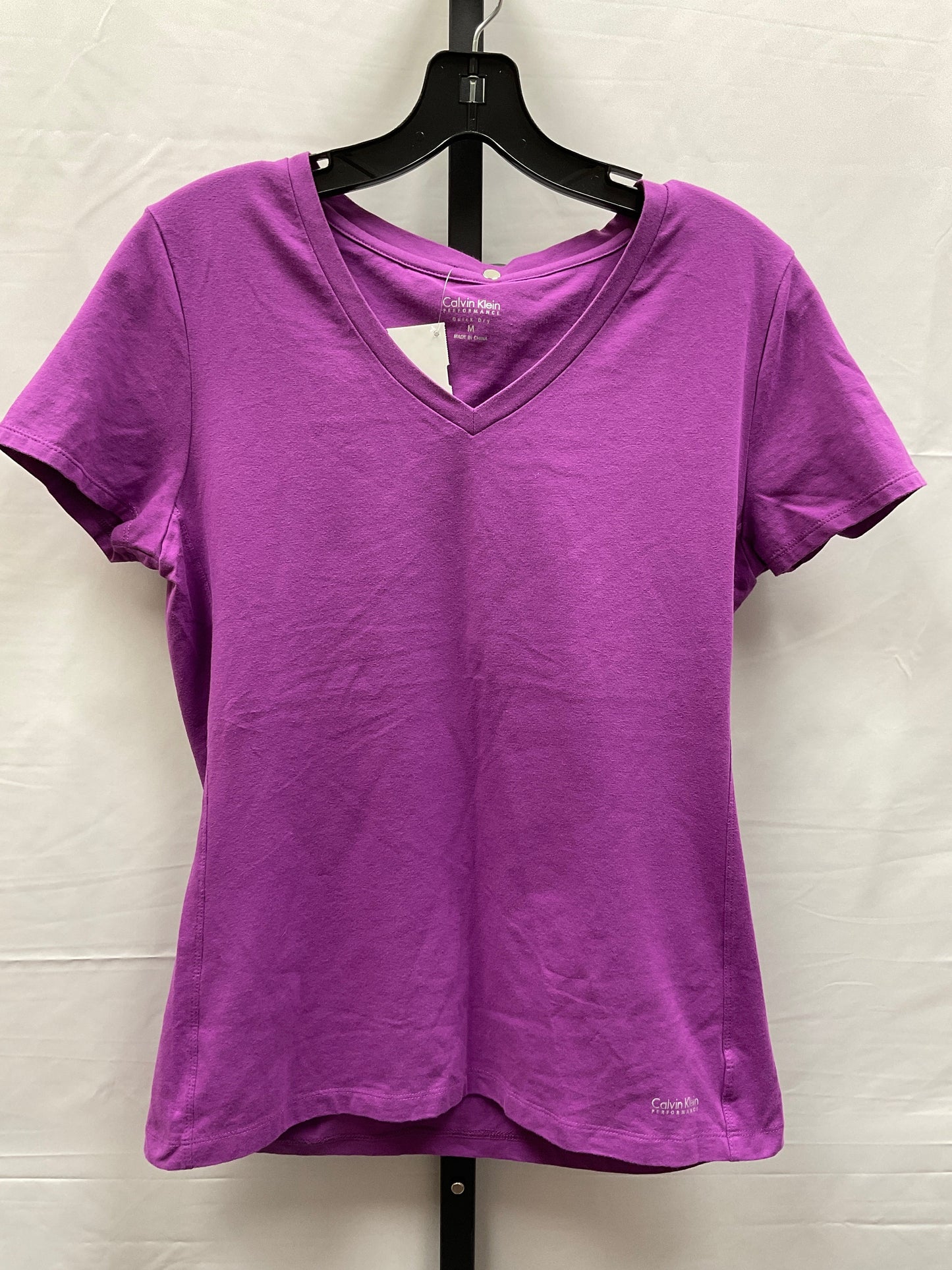 Purple Top Short Sleeve Basic Calvin Klein Performance, Size M