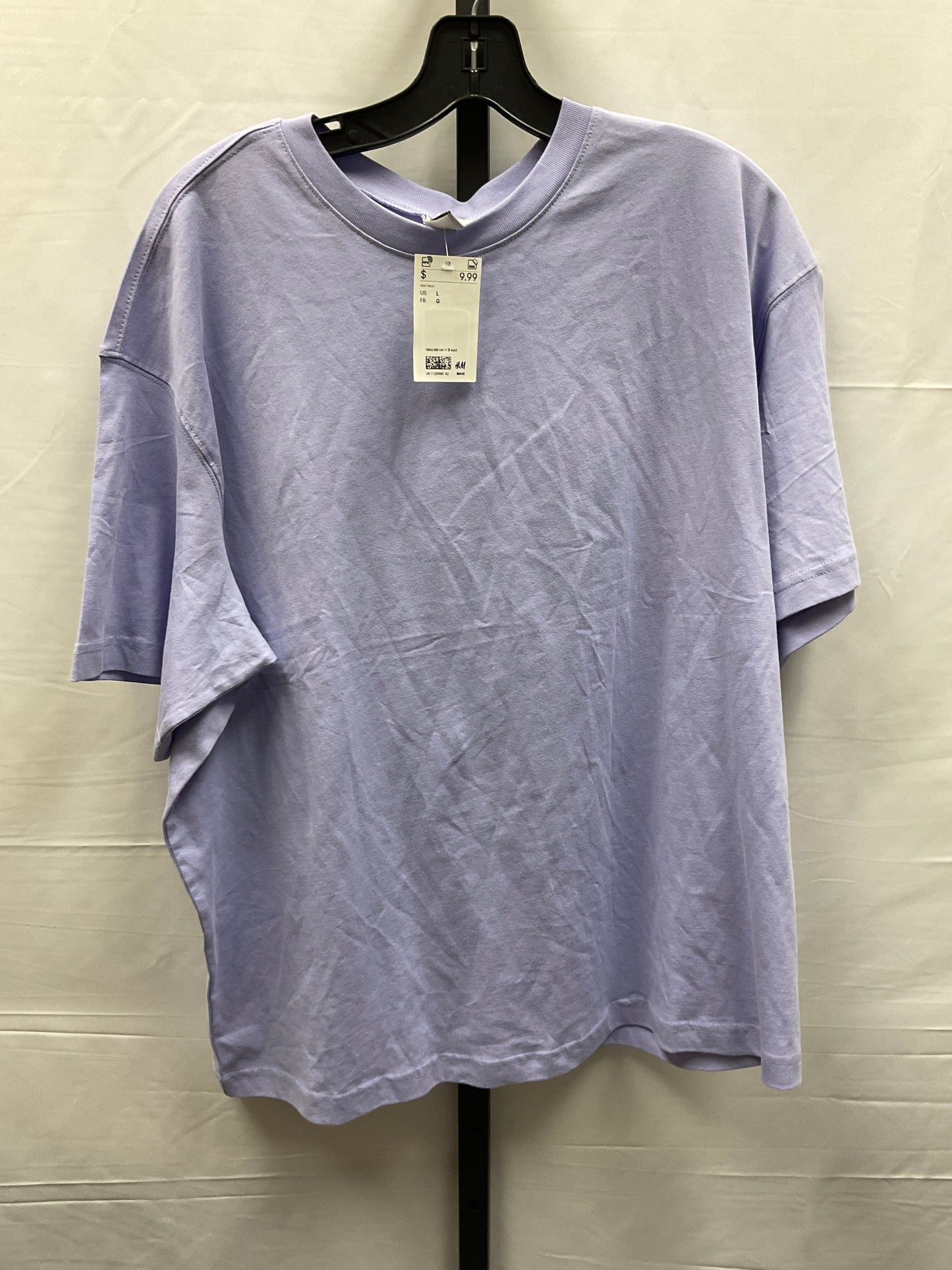 Purple Top Short Sleeve Basic Divided, Size L