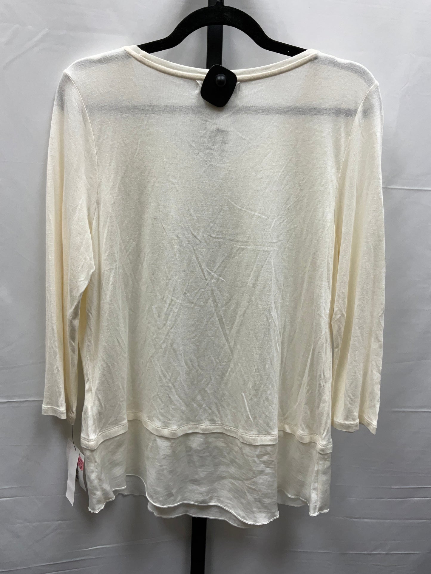 Cream Top Long Sleeve Liz Claiborne, Size L