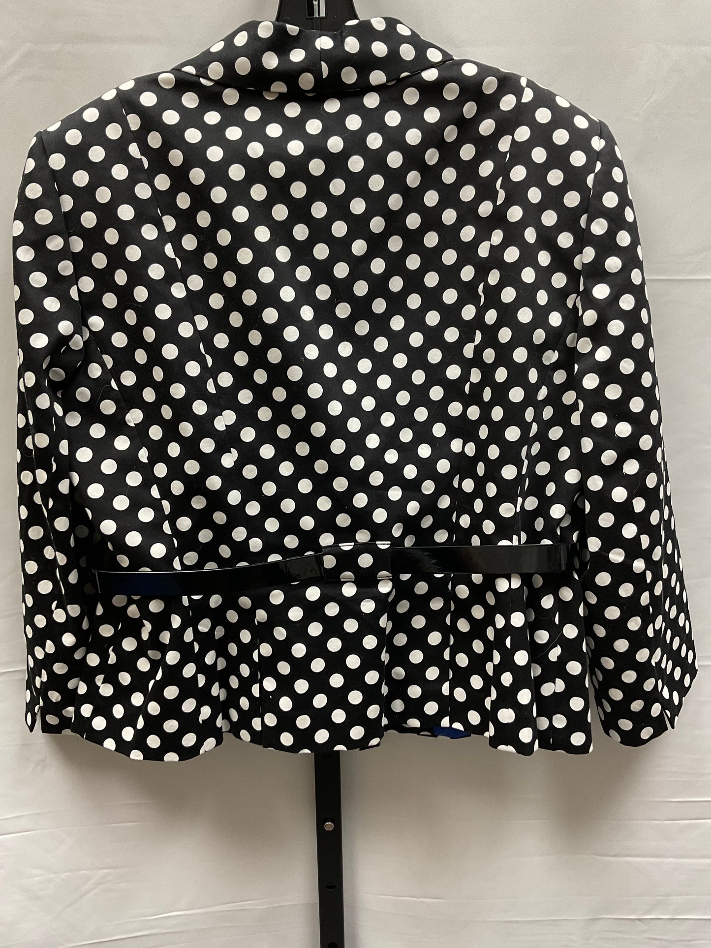 Polkadot Pattern Blazer Designer Tahari By Arthur Levine, Size Petite L