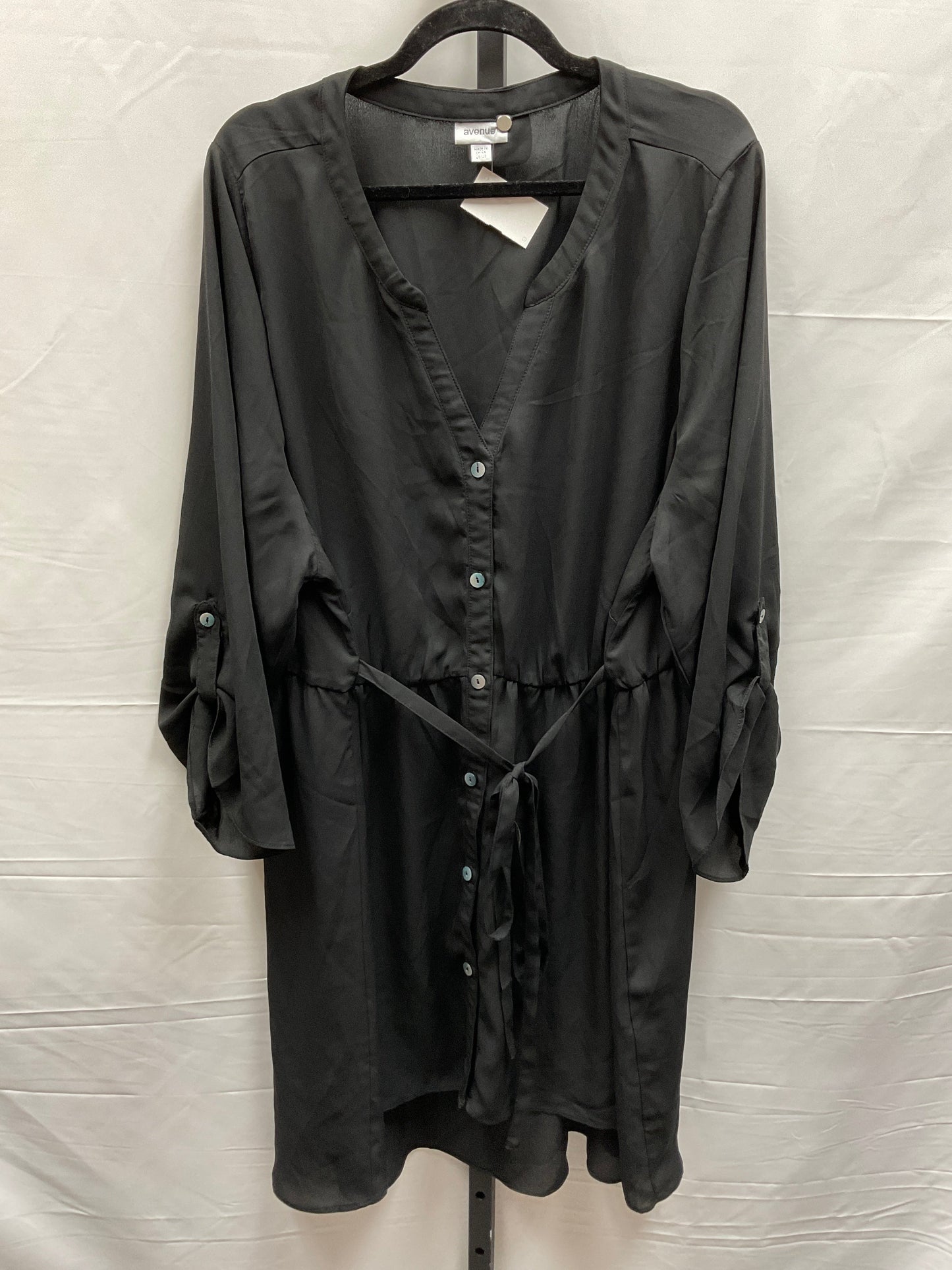 Black Dress Casual Midi Avenue, Size 3x