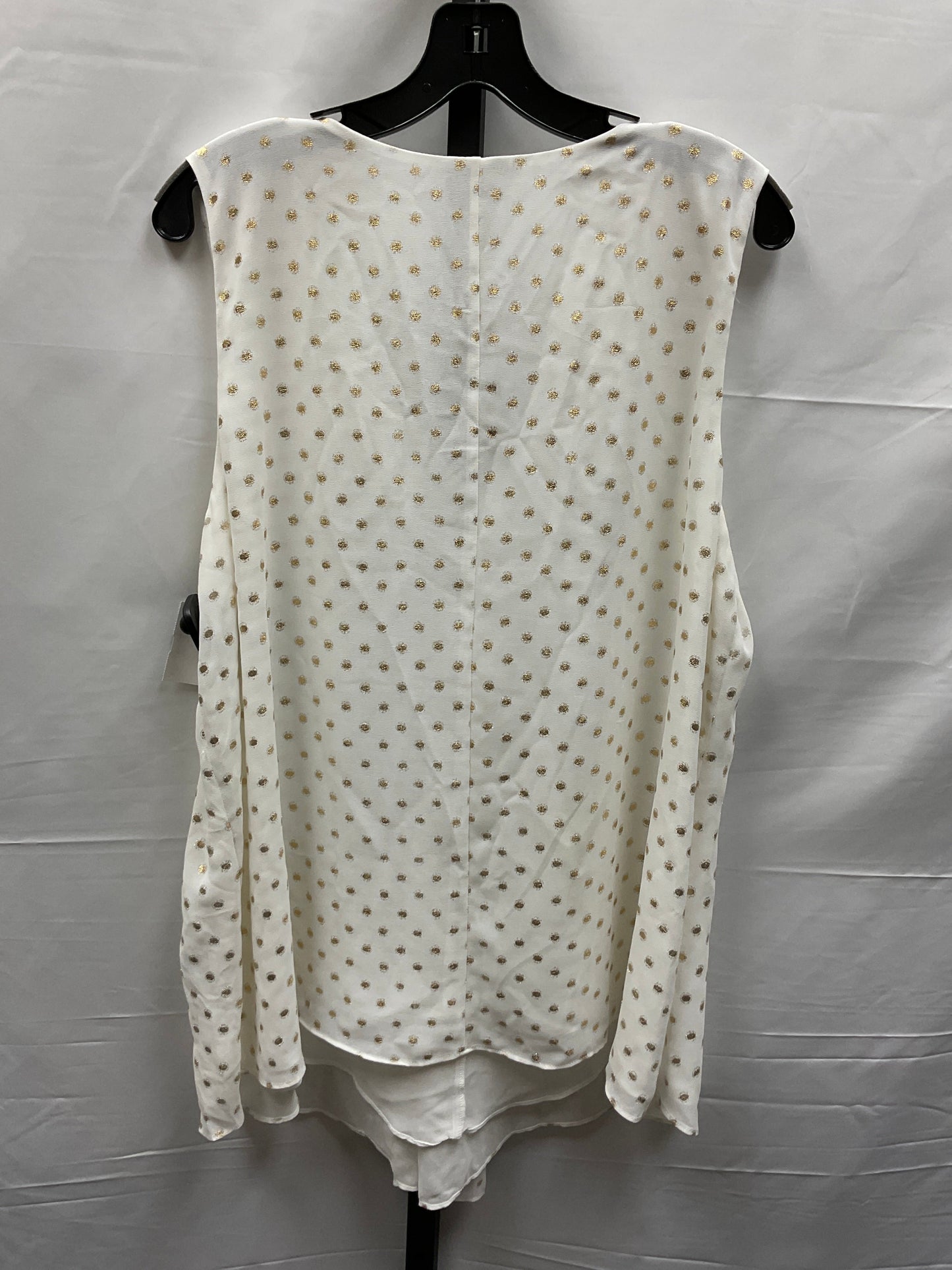 Gold & White Top Sleeveless Roz And Ali, Size 1x